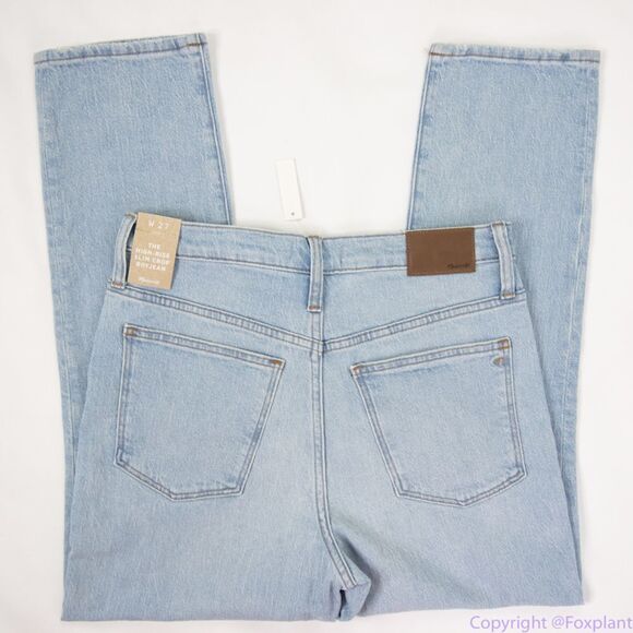 NEW Madewell The High-Rise Slim Crop Boyjean in Dumas Wash: Ripped Edition, 27 - Picture 15 of 16